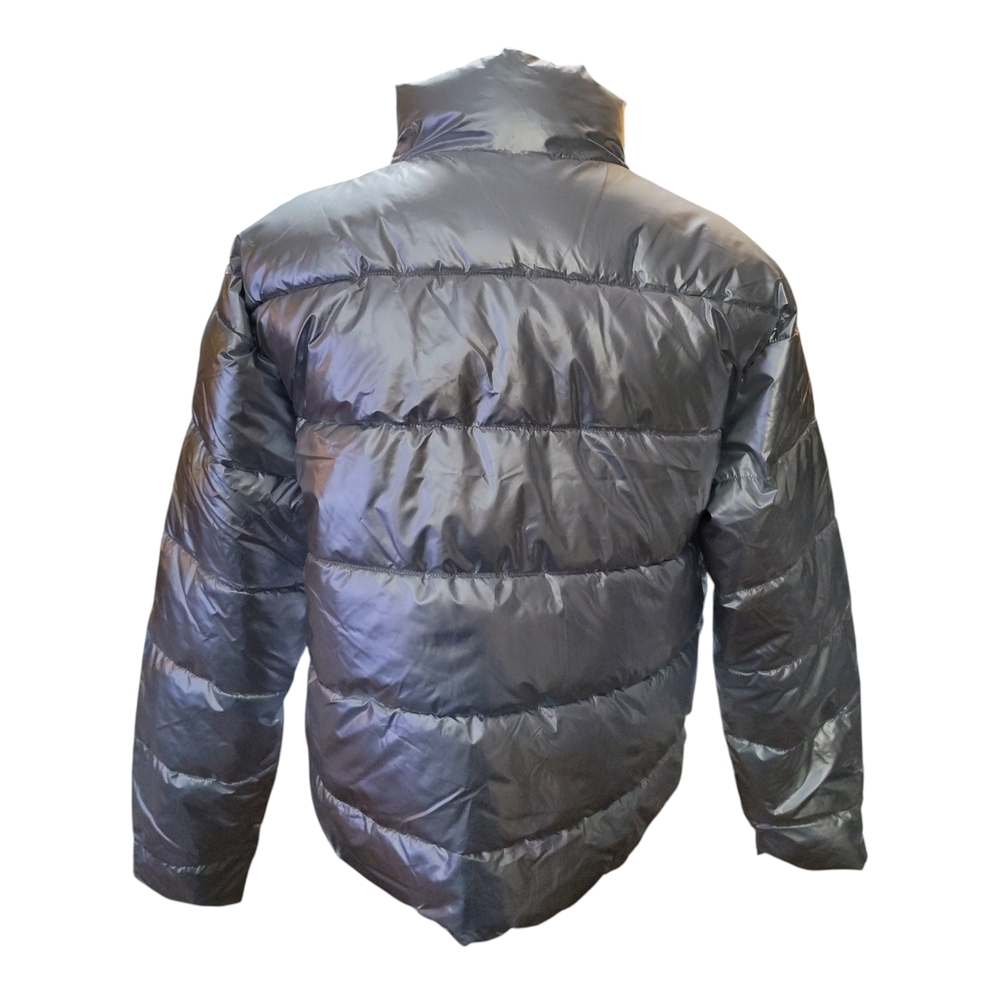 🆕️ Time and Tru Womens Silver Metallic Puffer Coat Size Medium (8-10) - Picture 5 of 7